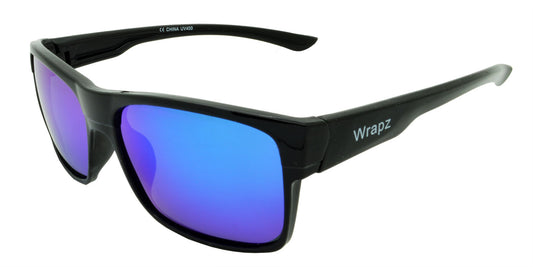 601 Polarised Sunglasses Gloss Black with Blue Mirror Lens