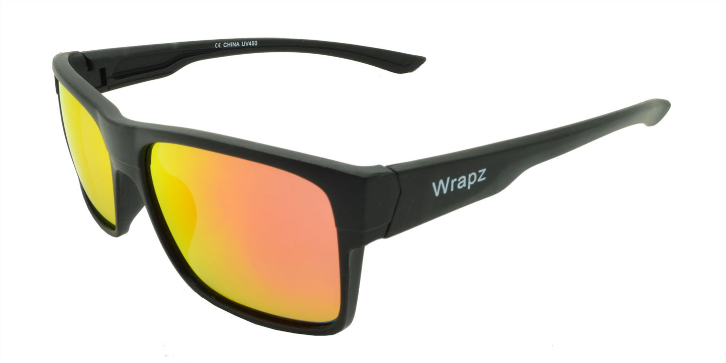 601 Polarised Sunglasses Matte Black with Red Mirror Lens