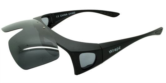 8118 Polarised Fit Over Sunglasses Matte Black Flip Up