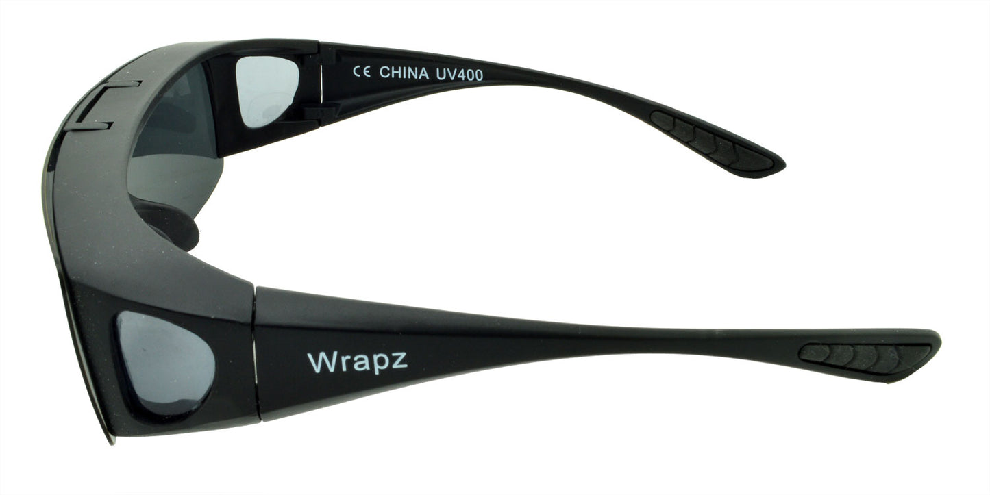 8118 Polarised Fit Over Sunglasses Matte Black Flip Up