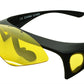 8118 Polarised Fit Over Sunglasses Matte Black with Yellow Low Light Lens