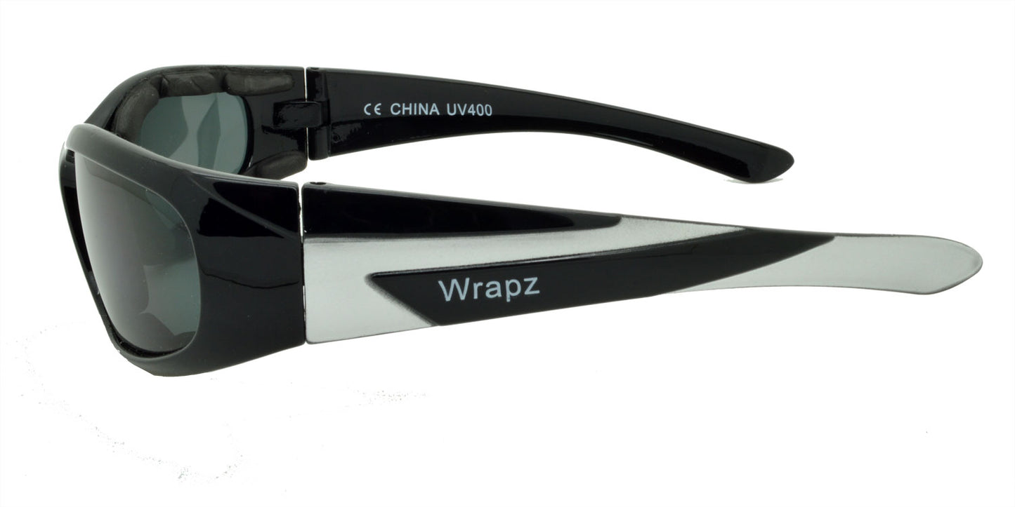 9051 Polarised Padded Cycling Sunglasses Gloss Black with Grey Lens