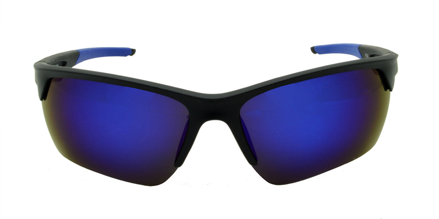 8120 Polarised Sunglasses Matte Black with Blue Mirror Lens