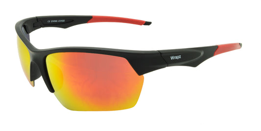 8120 Polarised Sunglasses Matte Black with Red Mirror Lens
