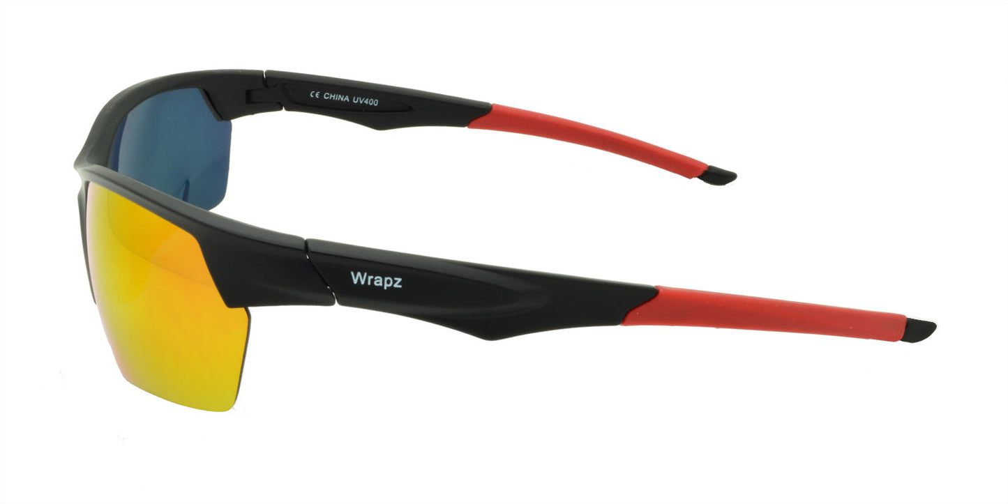 8120 Polarised Sunglasses Matte Black with Red Mirror Lens