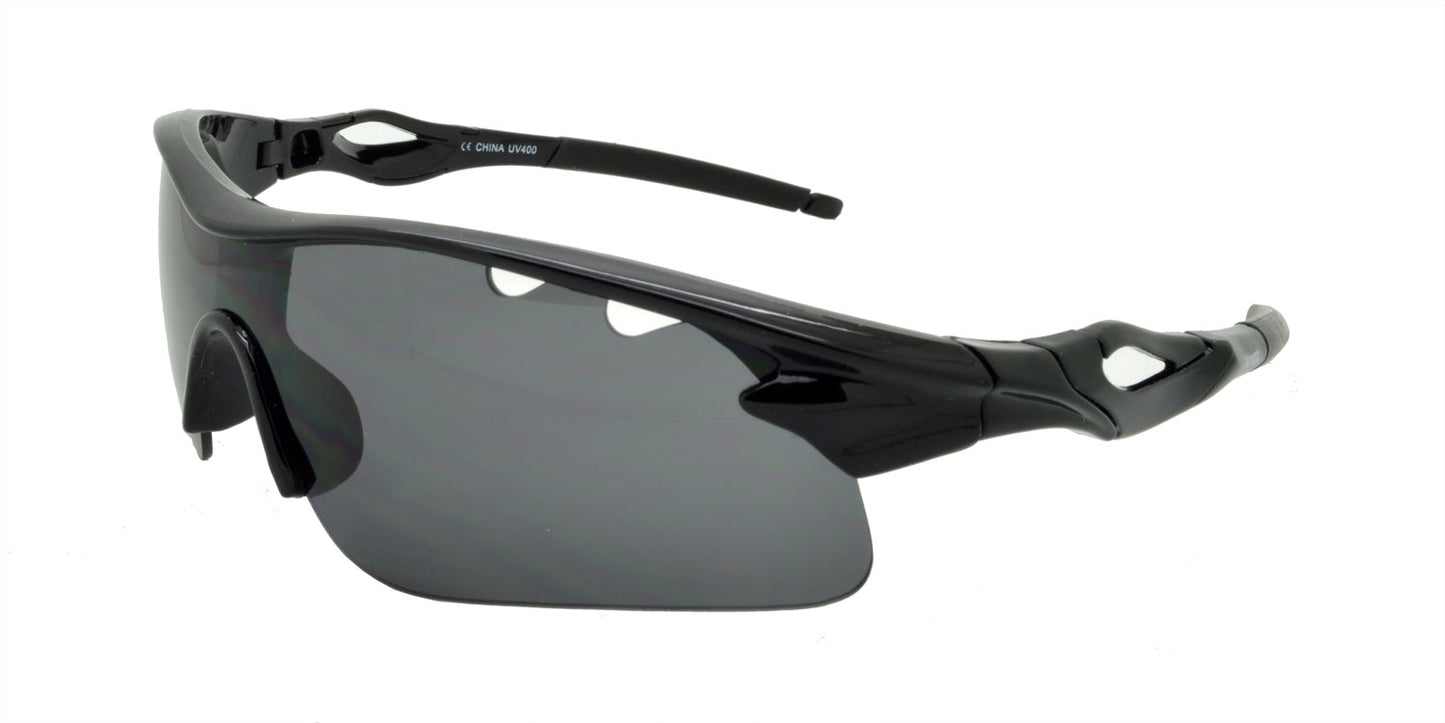 9302 Sunglasses Gloss Black with Grey Vented Lens