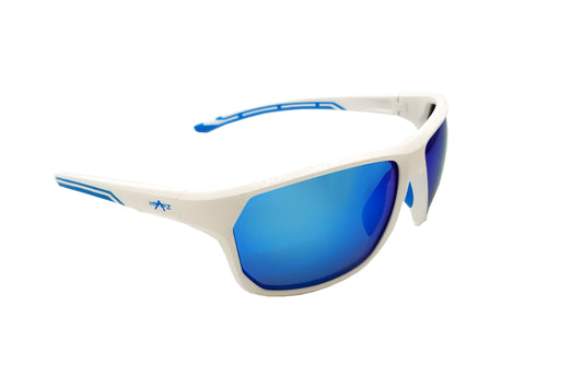 Stripe Gloss White/Turquoise - Ice Blue Mirror Lens Polarised