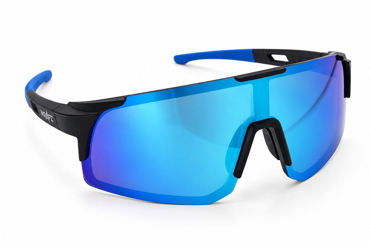 1071 Boundary -  Black with Blue Mirror Polarised Lens