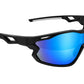 7501 Jaffa -  Black with Polarised Blue Mirror Lens