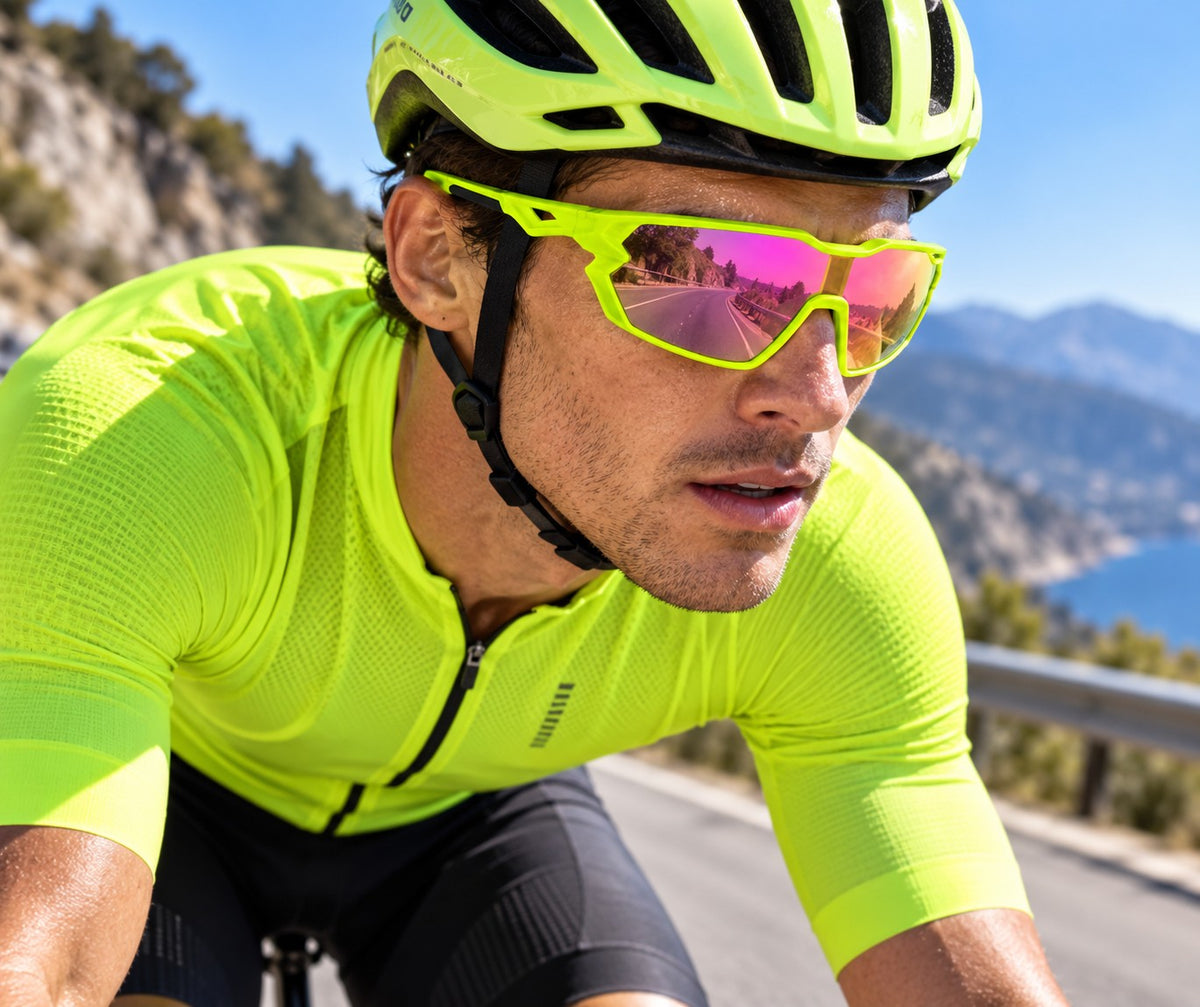 7501 Jaffa - Flourescent Green with Photochromic Transition Mirror Lens