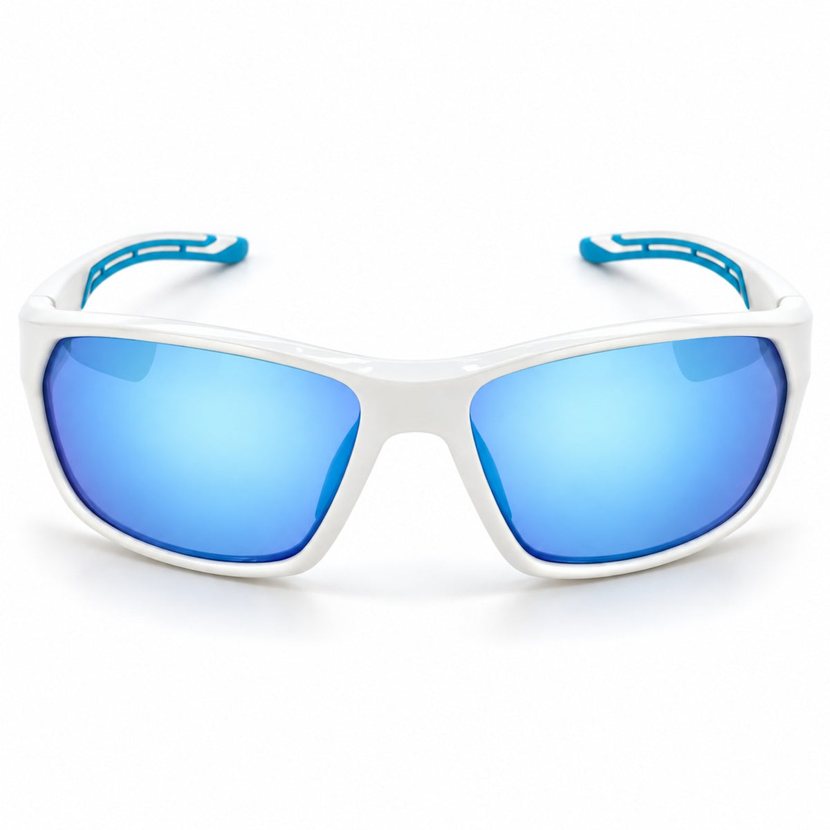 Stripe Gloss White/Turquoise - Ice Blue Mirror Lens Polarised