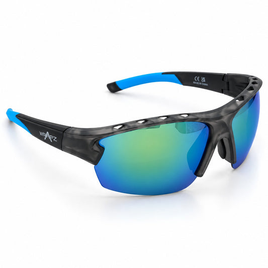 Vortex Matt Grey Vented Frame - Blue/Green Mirror Lens Polarised