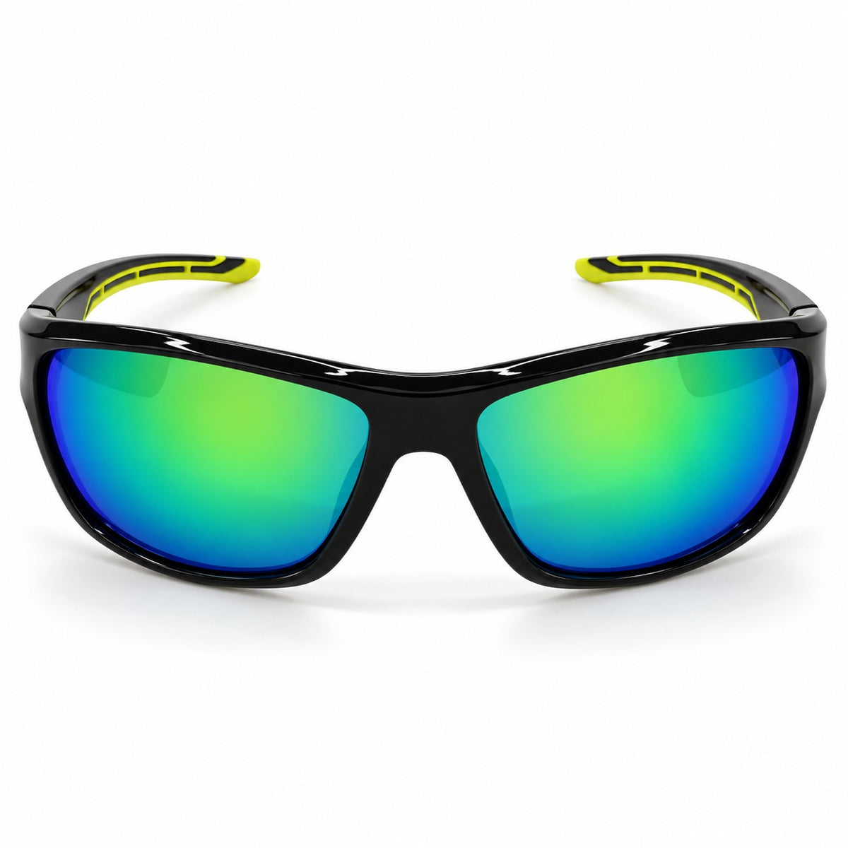 Stripe Gloss Black/Yellow - Lime Yellow Mirror Lens Polarised