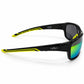 Stripe Gloss Black/Yellow - Lime Yellow Mirror Lens Polarised