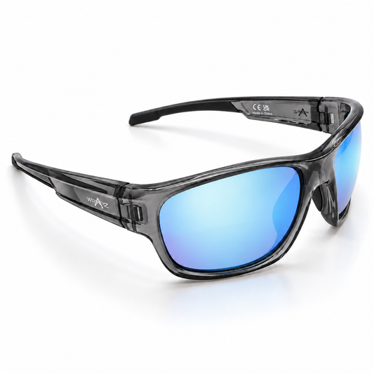 Trio Gloss Crystal Grey - Ice Blue Mirror Lens Polarised