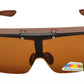 8118 Polarised Fit Over Sunglasses Matte Brown Flip Up