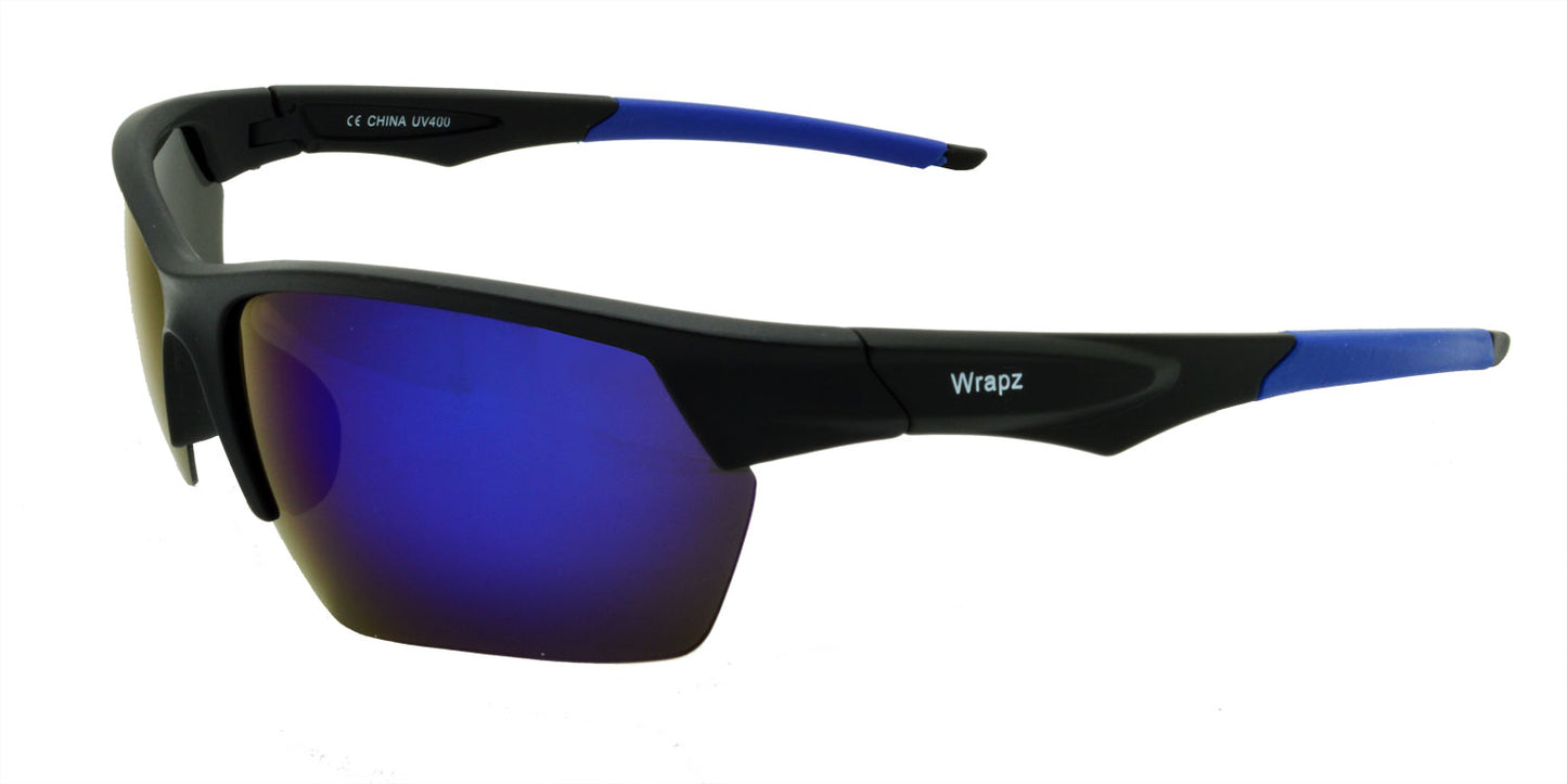 8120 Polarised Sunglasses Matte Black with Blue Mirror Lens