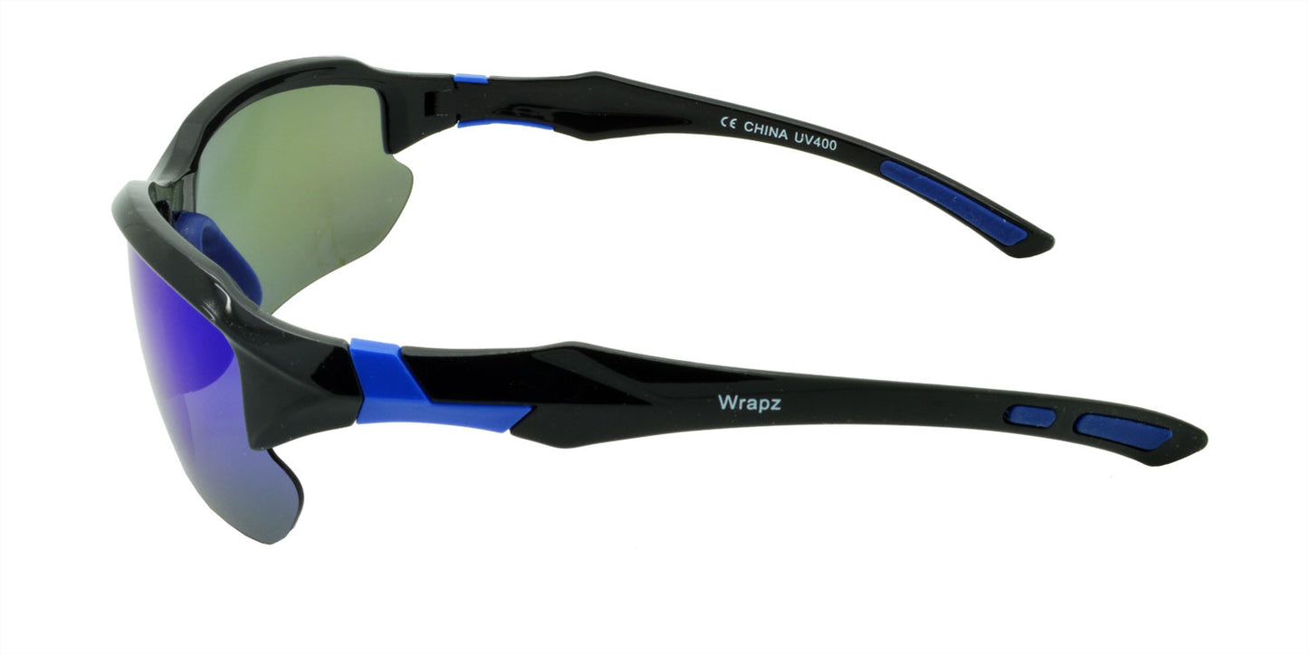 9301 Polarised Sunglasses Gloss Black with Blue Mirror Lens