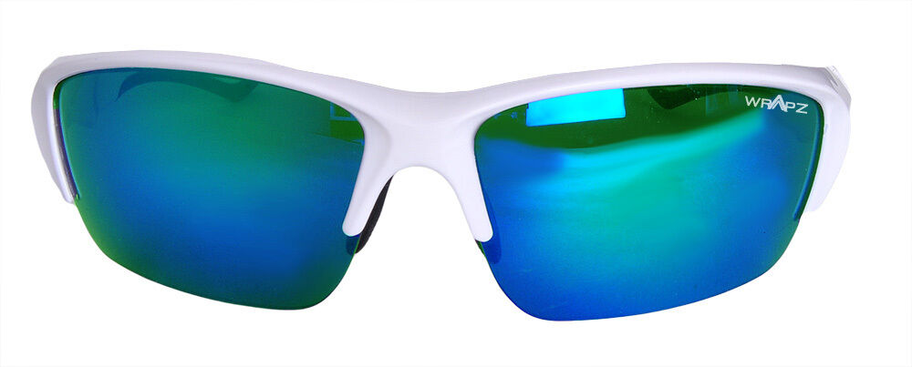 24000 Stormbird Sport Sunglasses Cricket & Golf White & Green Mirror Lens